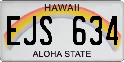 HI license plate EJS634