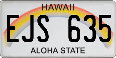 HI license plate EJS635