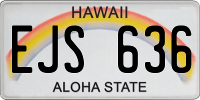HI license plate EJS636