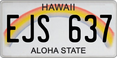 HI license plate EJS637