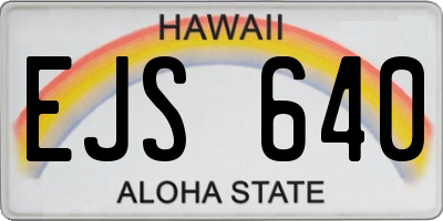 HI license plate EJS640