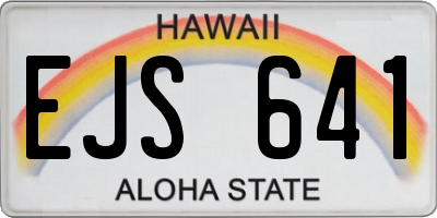 HI license plate EJS641