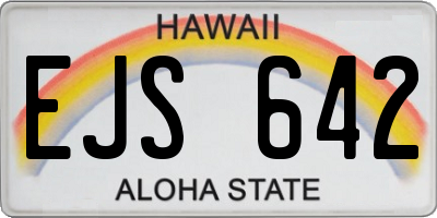 HI license plate EJS642