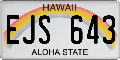 HI license plate EJS643