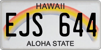 HI license plate EJS644