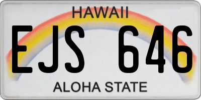 HI license plate EJS646