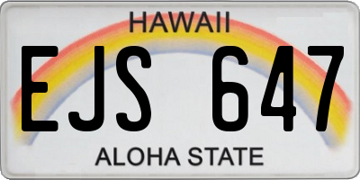HI license plate EJS647