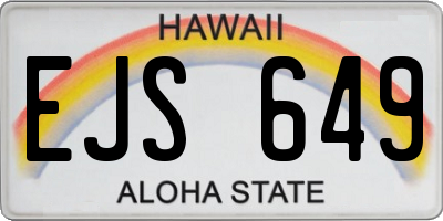 HI license plate EJS649