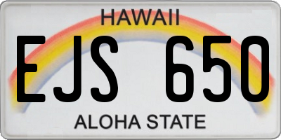 HI license plate EJS650