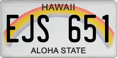 HI license plate EJS651