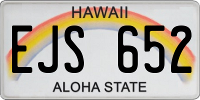 HI license plate EJS652