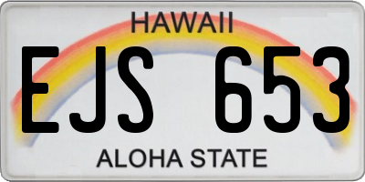 HI license plate EJS653