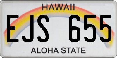 HI license plate EJS655