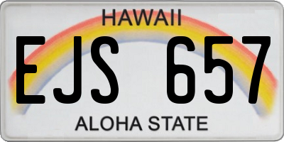 HI license plate EJS657