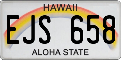 HI license plate EJS658