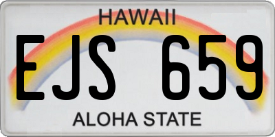 HI license plate EJS659