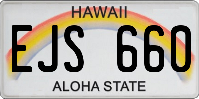 HI license plate EJS660