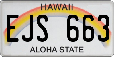 HI license plate EJS663