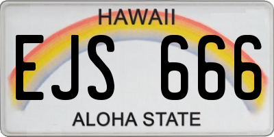 HI license plate EJS666