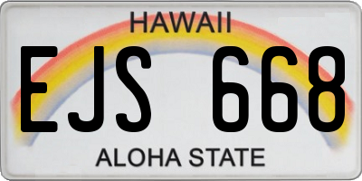 HI license plate EJS668