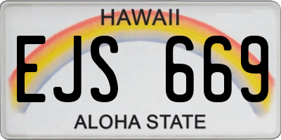 HI license plate EJS669