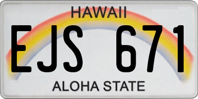 HI license plate EJS671