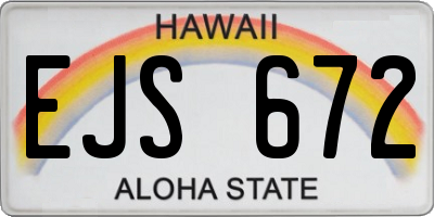 HI license plate EJS672
