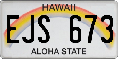 HI license plate EJS673