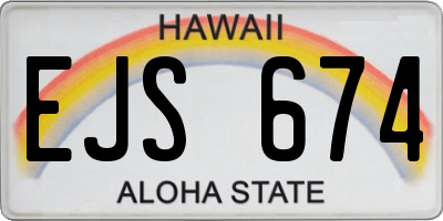 HI license plate EJS674