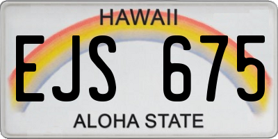 HI license plate EJS675