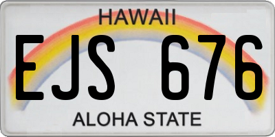 HI license plate EJS676
