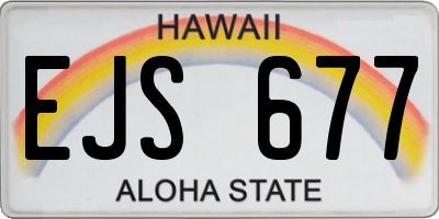 HI license plate EJS677