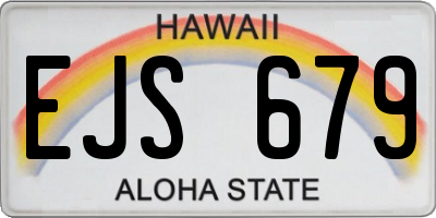 HI license plate EJS679