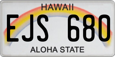 HI license plate EJS680