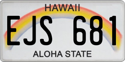 HI license plate EJS681