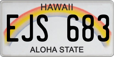 HI license plate EJS683