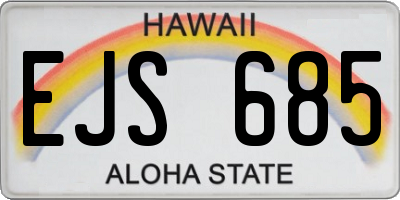 HI license plate EJS685
