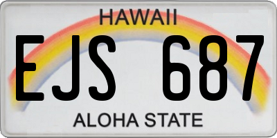HI license plate EJS687