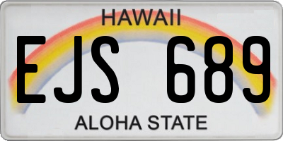 HI license plate EJS689