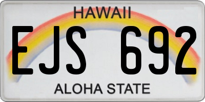 HI license plate EJS692