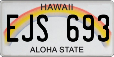 HI license plate EJS693