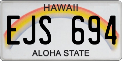 HI license plate EJS694
