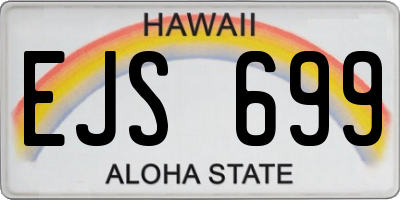 HI license plate EJS699
