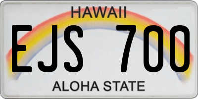 HI license plate EJS700