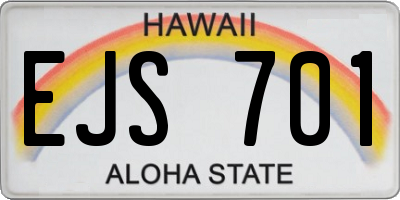 HI license plate EJS701