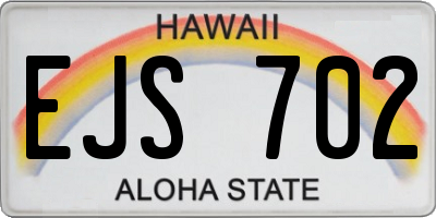HI license plate EJS702