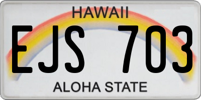 HI license plate EJS703