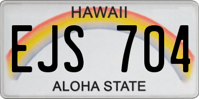 HI license plate EJS704