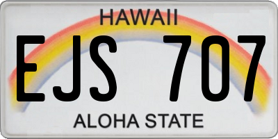 HI license plate EJS707