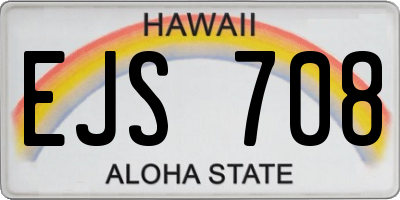 HI license plate EJS708